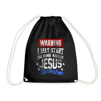 Jesus Christ Cross God Gift - Drawstring Bag - black - Front