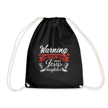 Jesus Christ Cross God Gift - Drawstring Bag - black - Front
