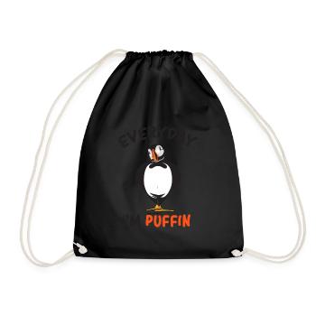 puffin - Drawstring Bag - black - Front