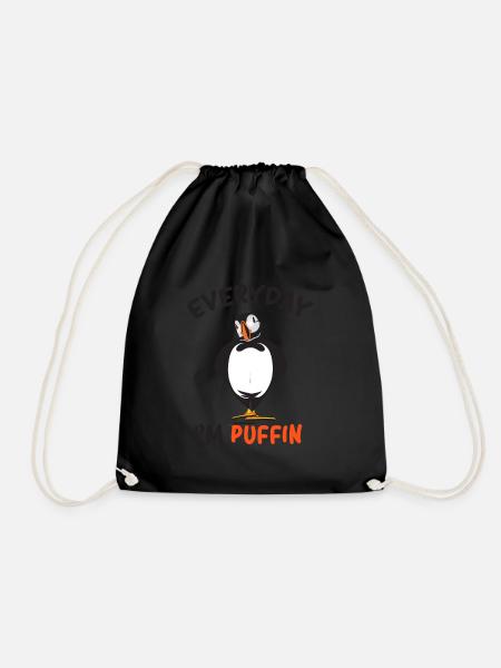puffin - Drawstring Bag - black