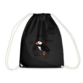 puffin - Drawstring Bag - black - Front