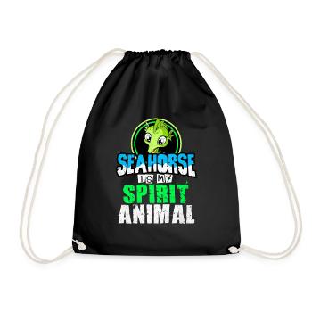 Seahorse - Drawstring Bag - black - Front