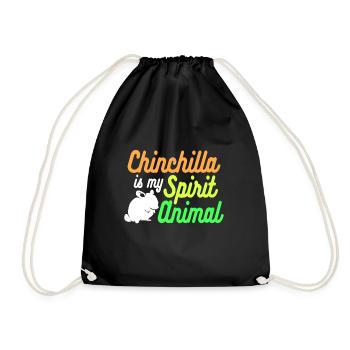 Chinchilla Geschenk Südamerika Nagetier Haustier - Turnbeutel - Schwarz - Vorne