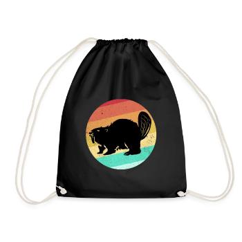 Beaver - Drawstring Bag - black - Front
