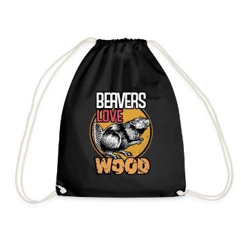 Beaver - Drawstring Bag - black - Front