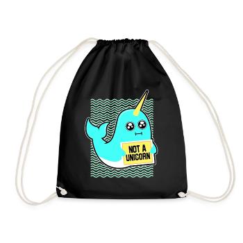 Narval cadeau de licorne Kawaii baleine plongée sous-marine - Sac de sport léger - noir - Devant