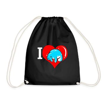 Laque de dugong sanglier Sirenia Manatee - Sac de sport léger - noir - Devant
