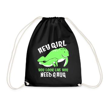 Laque de dugong sanglier Sirenia Manatee - Sac de sport léger - noir - Devant