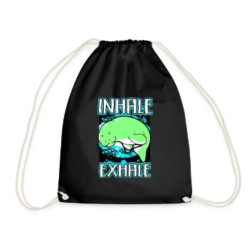Lamantin Dugong Cochon de mer Sirenia Lamantin - Sac de sport léger - noir - Devant