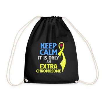 Down Syndrome Chromosome Trisomy 21 Awareness 321 - Drawstring Bag - black - Front