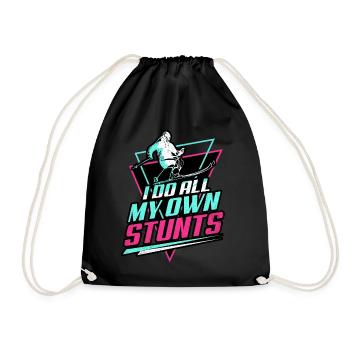 Skiing Skiing Skiing Skiing Skiing - Drawstring Bag - black - Front