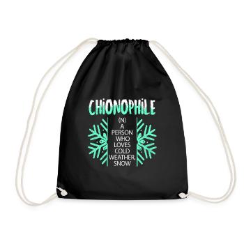 Skiing Skiing Skiing Skiing Skiing - Drawstring Bag - black - Front