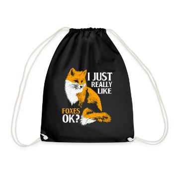 Fox - Drawstring Bag - black - Front