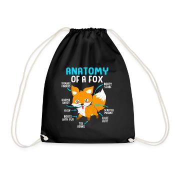 Fox - Drawstring Bag - black - Front