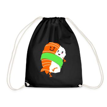 Sushi Go Rice Japan Tokyo Miso Nigiri Maki Udon - Drawstring Bag - black - Front