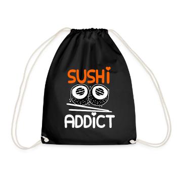 Sushi Go Rice Japan Tokyo Miso Nigiri Maki Udon - Drawstring Bag - black - Front