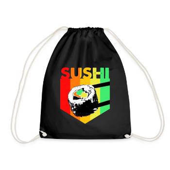 Sushi Go Rice Japan Tokyo Miso Nigiri Maki Udon - Drawstring Bag - black - Front