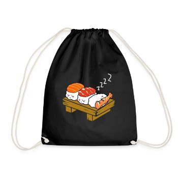 Sushi Go Rice Japan Tokyo Miso Nigiri Maki Udon - Drawstring Bag - black - Front