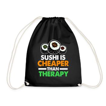 Sushi Go Rice Japan Tokyo Miso Nigiri Maki Udon - Drawstring Bag - black - Front