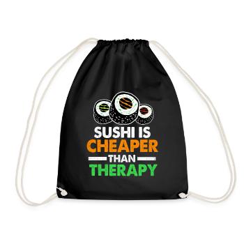 Sushi Go Rice Japan Tokyo Miso Nigiri Maki Udon - Drawstring Bag - black - Front
