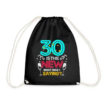 30th birthday - Drawstring Bag - black - Front