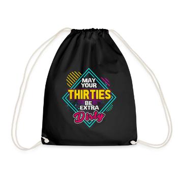 30th birthday - Drawstring Bag - black - Front