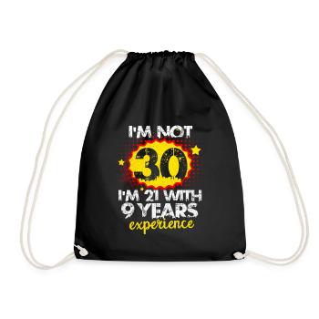 30 ans - Sac de sport léger - noir - Devant