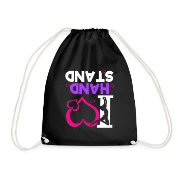 Gymnastics Handstand Gymnastics Artistic Gymnastics Gift - Drawstring Bag - black - Front