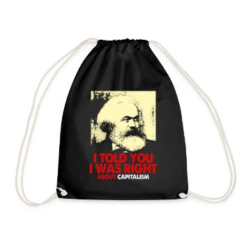 Communism Lenin Marx Class Struggle Social - Drawstring Bag - black - Front