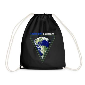 Earth Day - Drawstring Bag - black - Front