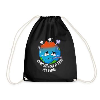 Earth Day - Drawstring Bag - black - Front