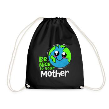 Earth Day - Drawstring Bag - black - Front