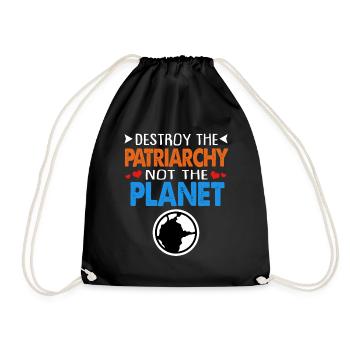 Climate Change Earth Day Environmental Protection Eco Organic Earth - Drawstring Bag - black - Front