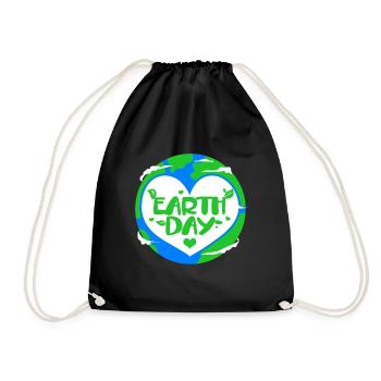 Climate Change Earth Day Environmental Protection Eco Organic Earth - Drawstring Bag - black - Front