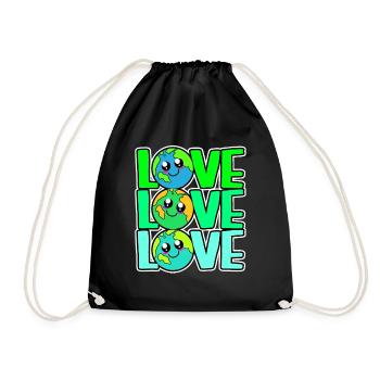 Climate Change Earth Day Environmental Protection Eco Organic Earth - Drawstring Bag - black - Front