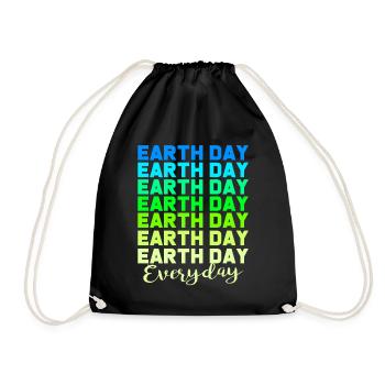 Climate Change Earth Day Environmental Protection Eco Organic Earth - Drawstring Bag - black - Front