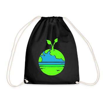 Climate Change Earth Day Environmental Protection Eco Organic Earth - Drawstring Bag - black - Front