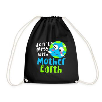 Climate Change Earth Day Environmental Protection Eco Organic Earth - Drawstring Bag - black - Front