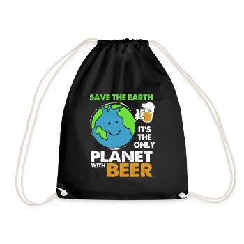 Climate Change Earth Day Environmental Protection Eco Organic Earth - Drawstring Bag - black - Front