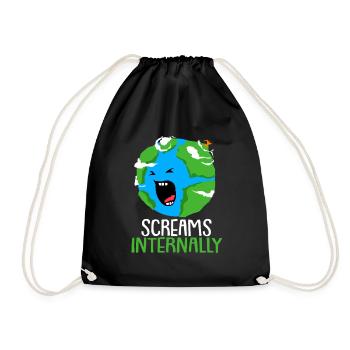 Climate Change Earth Day Environmental Protection Eco Organic Earth - Drawstring Bag - black - Front