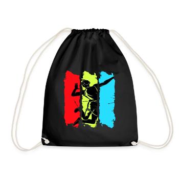 Volleyball Team Set Volley Beach Volleyballer Ball - Drawstring Bag - black - Front