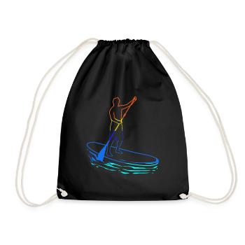 Stand Up Paddling SUP Paddle Paddle Paddle - Drawstring Bag - black - Front