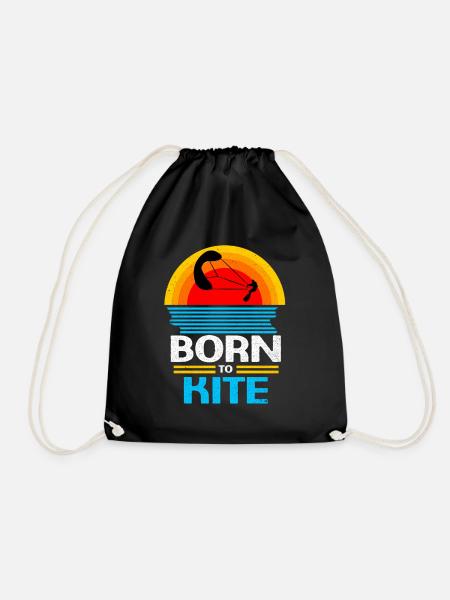 Kiteboard - Drawstring Bag - black