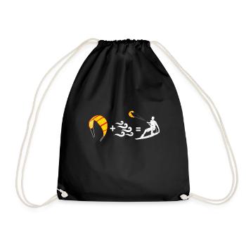 Kiteboard - Turnbeutel - Schwarz - Vorne