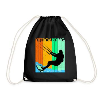 Kiteboard - Turnbeutel - Schwarz - Vorne