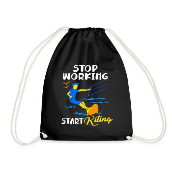 Kiteboard - Drawstring Bag - black - Front