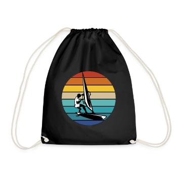 Windsurf Windsurfen Windsurfing Wassersport Surf - Turnbeutel - Schwarz - Vorne
