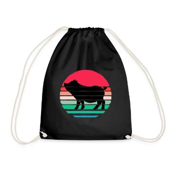 Porc sau cochon porcelet porcelet porcelet Ebene - Sac de sport léger - noir - Devant