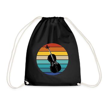 Cello Double Bass Classical Music Teacher Symphony - Drawstring Bag - black - Front