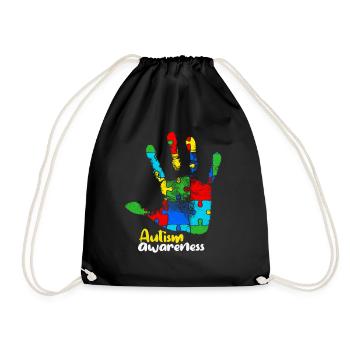 Autism - Drawstring Bag - black - Front